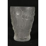 Josef Inwald for Barolac glass, a frosted vase with cherry pattern, incorrectly signed to base 'R