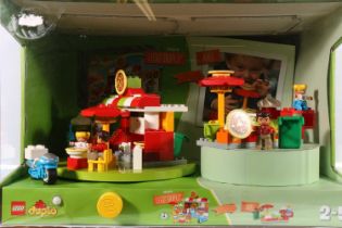 Lego Duplo display set in box, box measures 60cm wide.