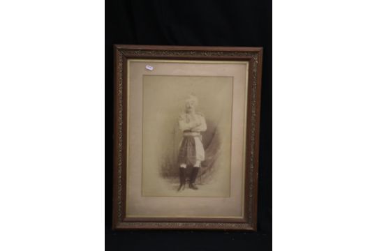 Framed photographic print of an Indian general, 47cm x 35cm. - Image 2 of 2