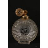 Lalique of France frosted Dahlia perfume atomizer, signed to base, 14cm high.