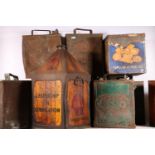 Nine vintage petroleum and oil cans to include Shell, Pratt and BP, etc.