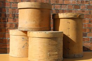 Four vintage cheese boxes.