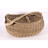 Large wicker fishing creel.