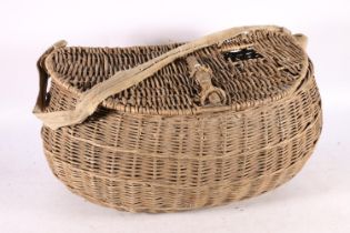 Large wicker fishing creel.