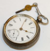 Silver cased open face pocket watch, 5cm. Provenance:  Phineas Taylor Barnum and Nancy Fish Barnum,