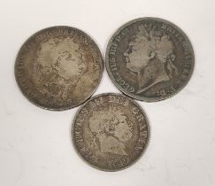 United Kingdom. Group of coins to include a George III 1820 silver crown, a George IV 1821 silver