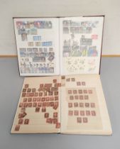 Great Britain. Two British and regional postage stamp albums to include two sheets of penny red
