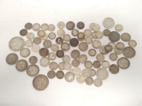United Kingdom. Large collection of sterling silver coinage to include a 1710 threepence, 1898
