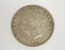 United Kingdom. Queen Victoria (1837-1901) silver halfcrown dated 1874 EX.