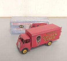 Dinky Toys. Guy Van Golden Shred Robertson's delivery van comprising of red body with applied Golden