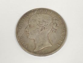 United Kingdom. Queen Victoria (1837-1901) silver crown 1847 XI cinquefoil stops S3882. G+