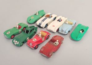 Dinky. Die cast racecars to include Cunningham C-5R 133, Jaguar Type D 238, Mercedes Benz 237,