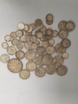 United Kingdom. Large collection of .500 grade silver coins to include shillings, florins and a 1935