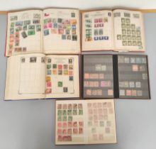 Great Britain & World. Five stamp albums to include 1910s Japanese issues, U.S issues, among others.