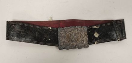 Late 19th century regimental silver officer's belt from the estate of Major Macalister Hall. The