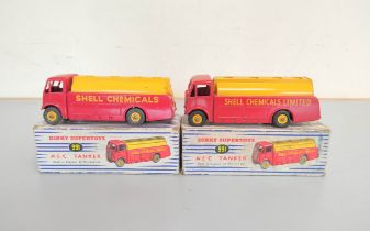 Dinky Toys. Two boxed A.E.C Shell Chemicals Tankers no 991. (2)