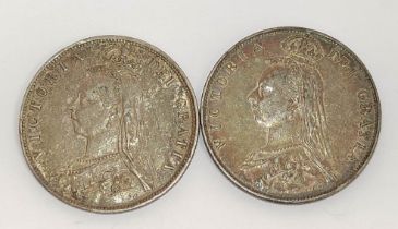 United Kingdom. Queen Victoria (1837-1901) silver halfcrowns dated 1887 and 1889 S.3924. Both EF (2)