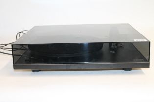 Rega Planar 2 turntable with plastic top cover, also Phase 3 ADC stylus in box, Cambridge Arcam