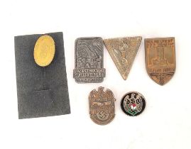 German Third Reich. Collection of NSDAP badges to include a Westmark Gautag 1939 "tinnie" by J