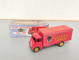 Dinky Toys. Guy Van Golden Shred Robertson's delivery van comprising of red body with applied Golden