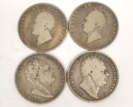 United Kingdom. Group of coins to include a George IV 1829 silver halfcrown and another, also two