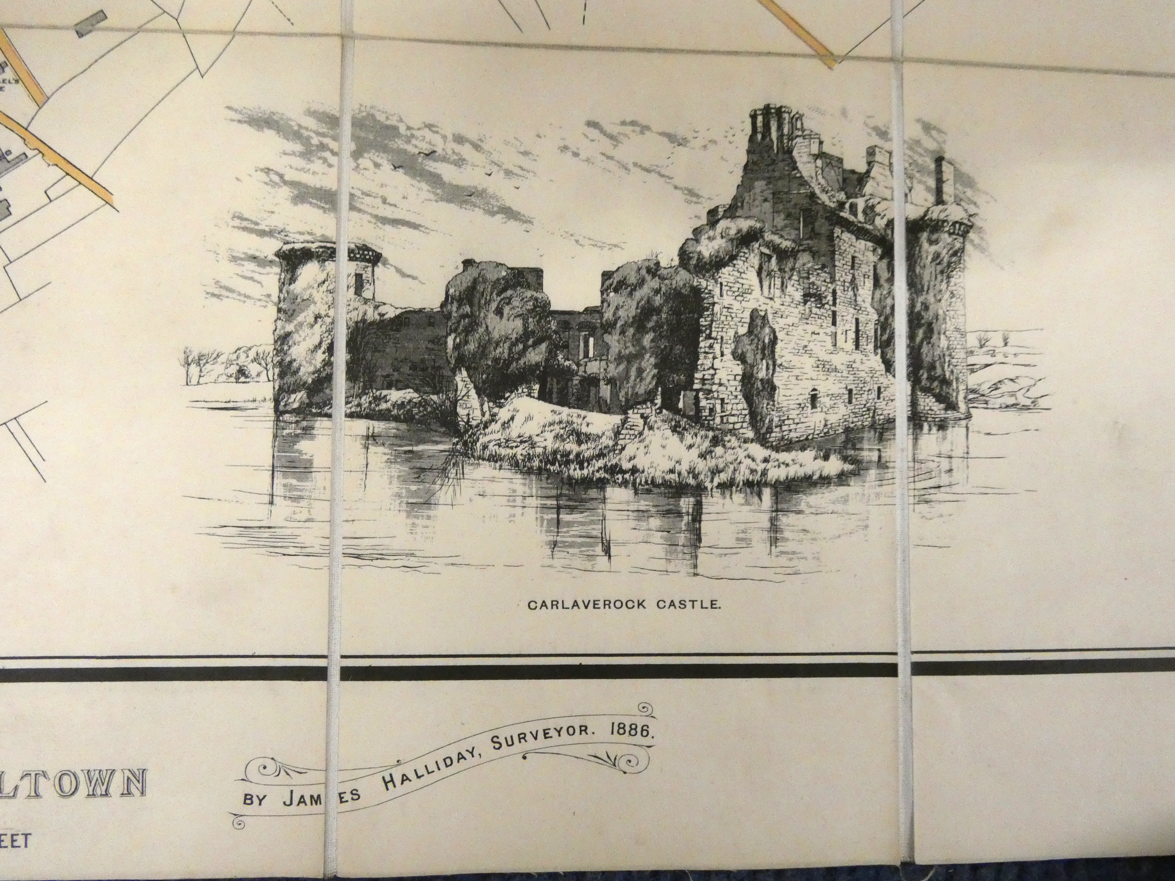 HALLIDAY JAMES, Surveyor.  Fldg. eng. col. plan of Dumfries & Maxwelltown, dissected & mounted on - Bild 4 aus 8