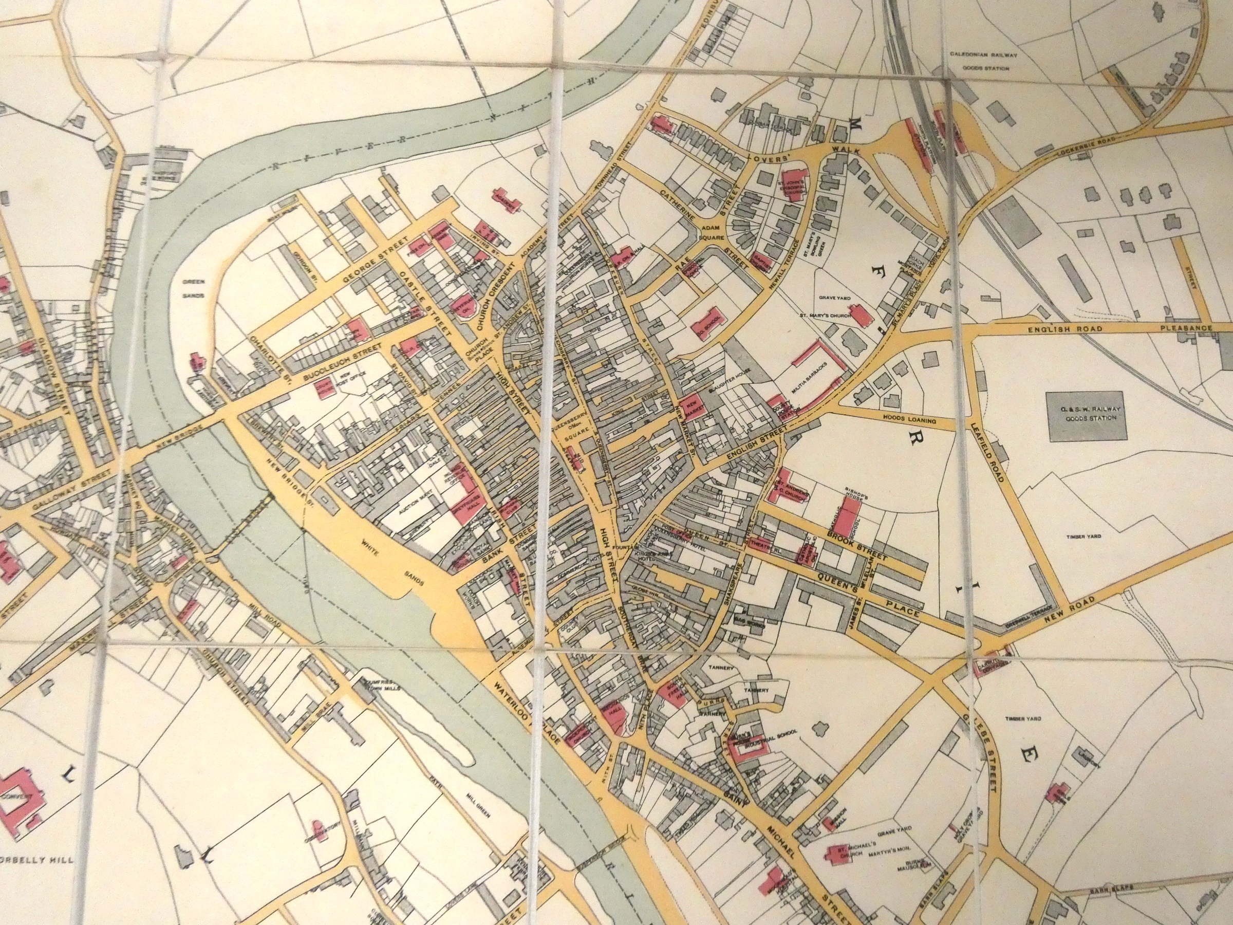 HALLIDAY JAMES, Surveyor.  Fldg. eng. col. plan of Dumfries & Maxwelltown, dissected & mounted on - Bild 5 aus 8