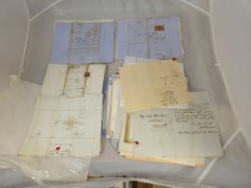 Documents & Ephemera - Postal History.  1840's-1870's. Alnwick, Northumberland. Old law office