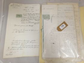 Documents & Ephemera & Stamps.  1870's-90's. Victorian Revenue stamped High Court of Justice