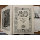 THE GRAPHIC, An Illustrated Weekly Newspaper.  Three bound vols., 10, 21 & 22. Very many plates,