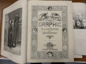 THE GRAPHIC, An Illustrated Weekly Newspaper.  Three bound vols., 10, 21 & 22. Very many plates,