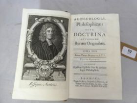BURNET THOMAS.  Archaeologiae Philosophicae Sive Doctrina Antiqua De Rerum Originibus. 543pp. Eng.