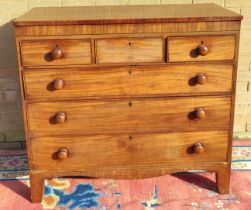 Early 19th century mahogany chest of drawers with three small drawers above three long graduated