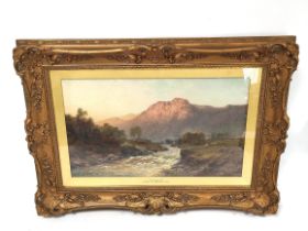 Alfred de Breanski Snr. River Garry, N.B. Oil on canvas. Signed. Inscribed to reverse. 29 cms x 49