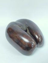 Polished coco-de-mer nut (Lodoicea Maldivicia) approximately 40cm wide.