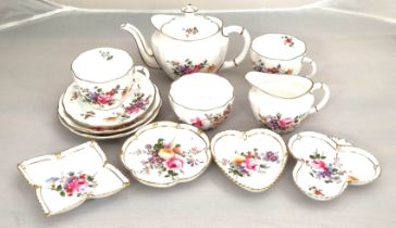 Collection of Royal Crown Derby posy pattern teaware and ceramics comprising a teapot of squat