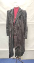 Vintage lady's black fur coat, probably seal, no labels.