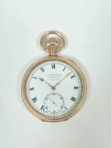 1920s Northern Goldsmiths of Newcastle Rolex "Admiralty" 17 jewel open face pocket watch in rolled