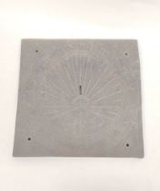 Antique inscribed slate sundial plate with roman numeral indices. 26cm