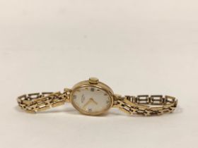 Lady's Rotary 9ct gold bracelet watch 10g excluding movement.