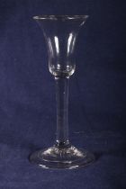 Late 18th Century wine glass with tulip bowl and folded foot.