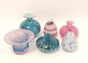 Collection of Art glass vases to include Mdina and Mdina style examples, Mtarfa etc, tallest