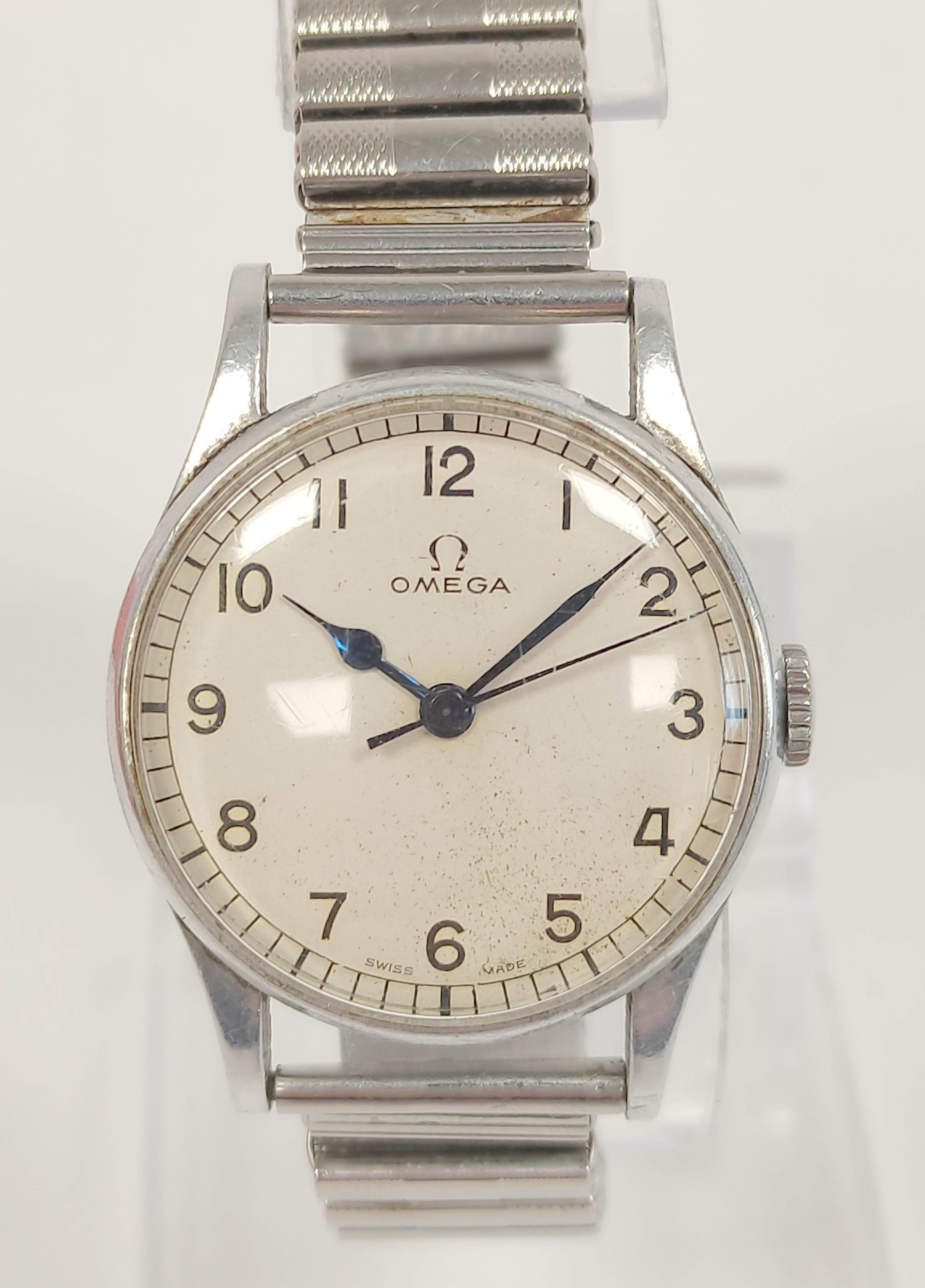 Omega Navigator watch, calibre 30T25C, No 9862181, 6B159 on bracelet case 2292,  1943. - Image 2 of 7