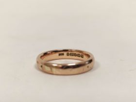 9ct gold band ring 4.7g. Size 'P½'