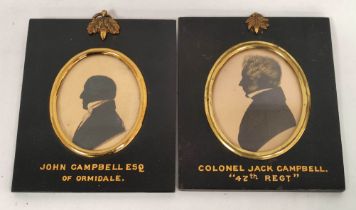John Campbell Esq of Ormidale & Colonel Jack Campbell, 47th Regt. A near pair of 19th cent. oval