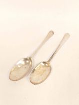 Silver table spoon, rat tail hanoverian by Thomas Spackman 1713 and another maker's mark not clear