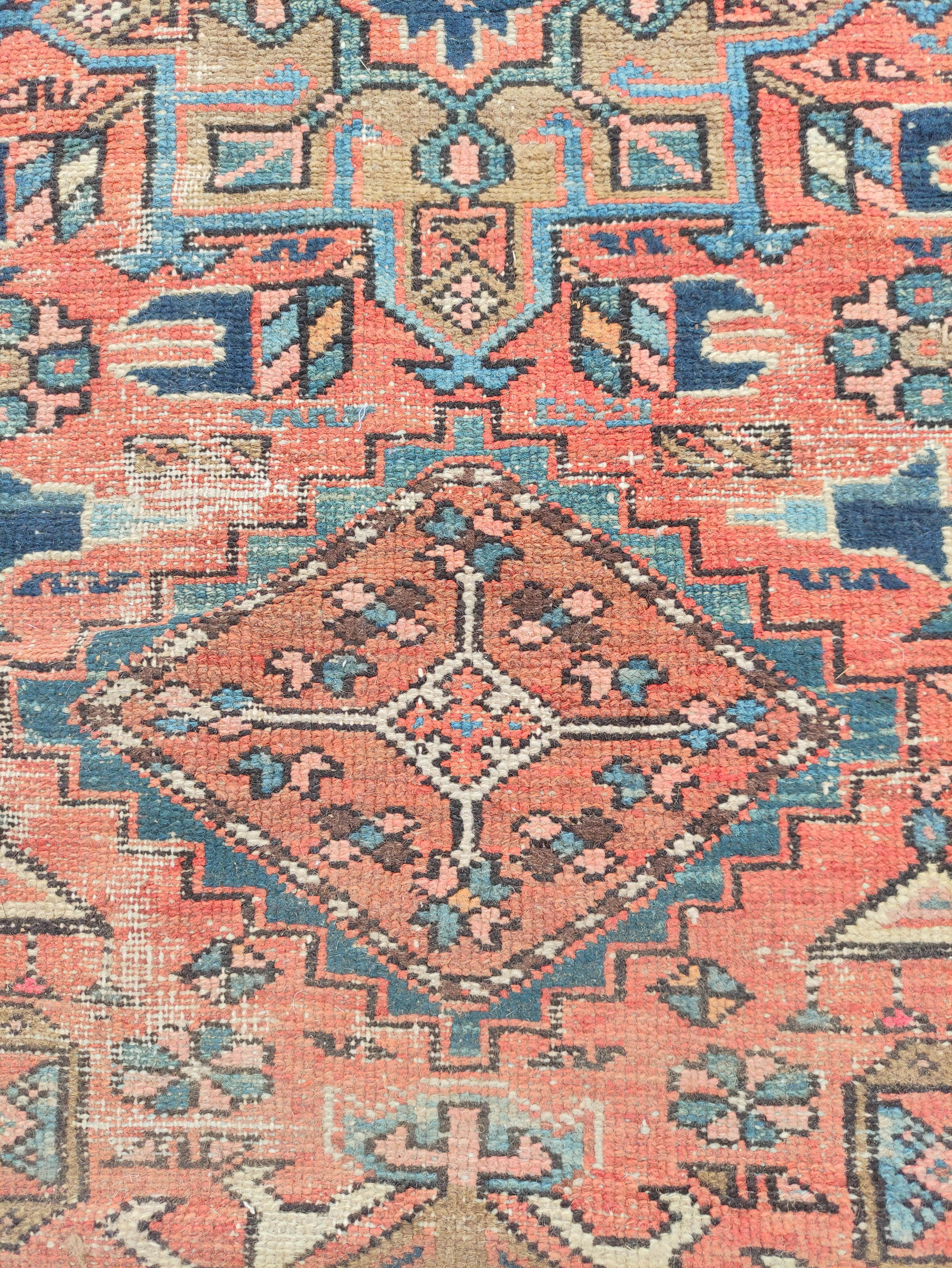 Antique Kurdistan / Turkish hand knotted runner with assorted geometric medallions to the centre - Image 4 of 4