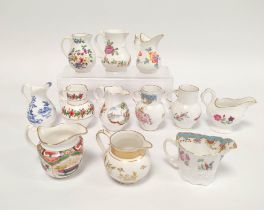 Group of twelve Royal Worcester porcelain reproductions of 18th cent. cream jugs, most titled and