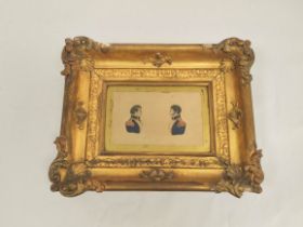 Early 19th cent. miniaturist. Double head & shoulders portrait of Admiral MacDougal of Dunollie &