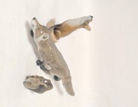 Royal Copenhagen fox figure, modelled as an upright fox, shape and model numbers 946, 1475 with a